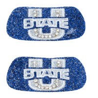 utah state eye black bling navy